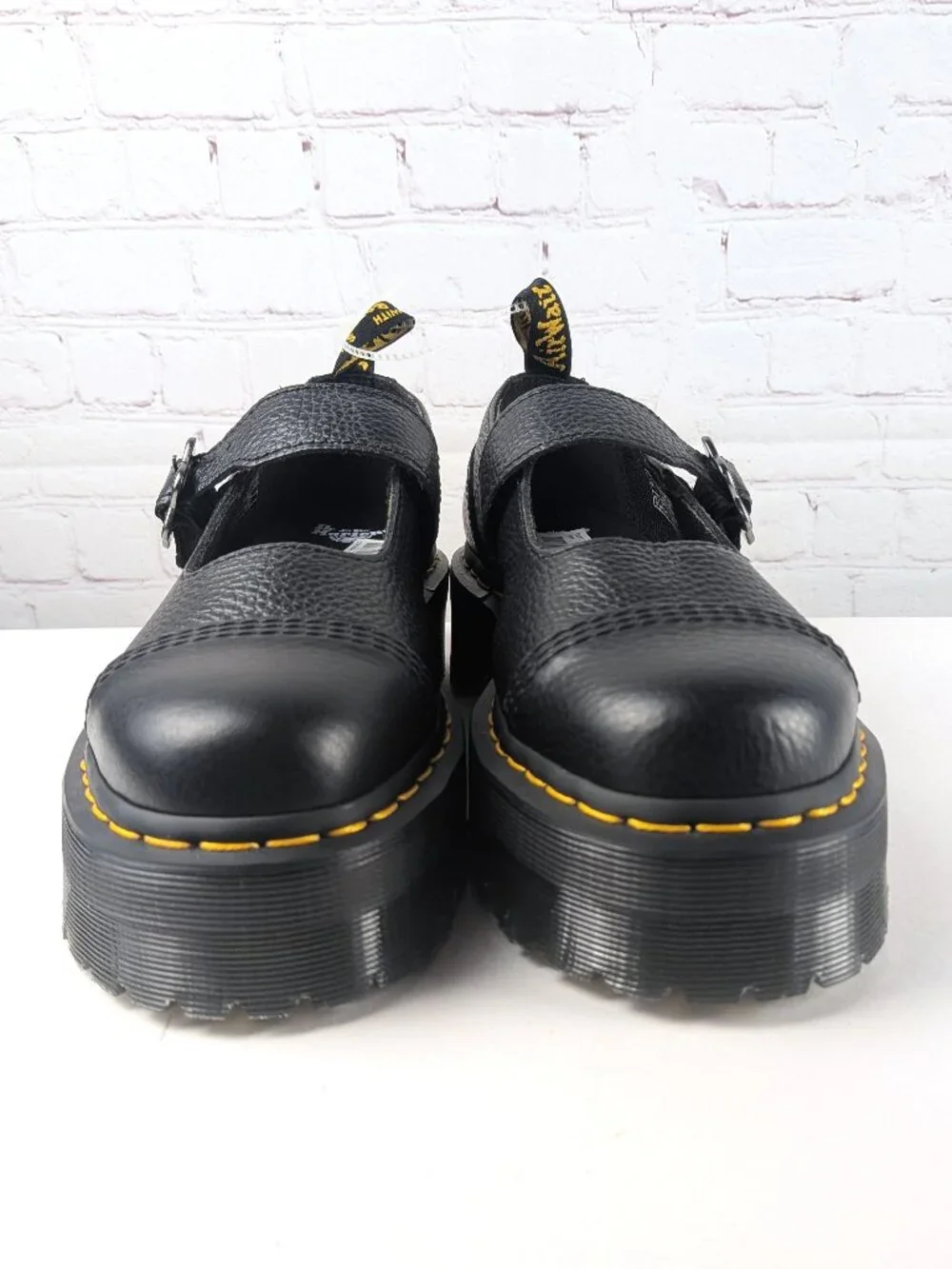 NEW Dr. Martens Addina Flower Buckle Platform Mary Janes 10